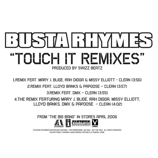 Canción Touch It - Remix/Featuring Mary J. Blige, Rah Digga, Missy Elliot, Lloyd Banks, Papoose & DMX (Edited)