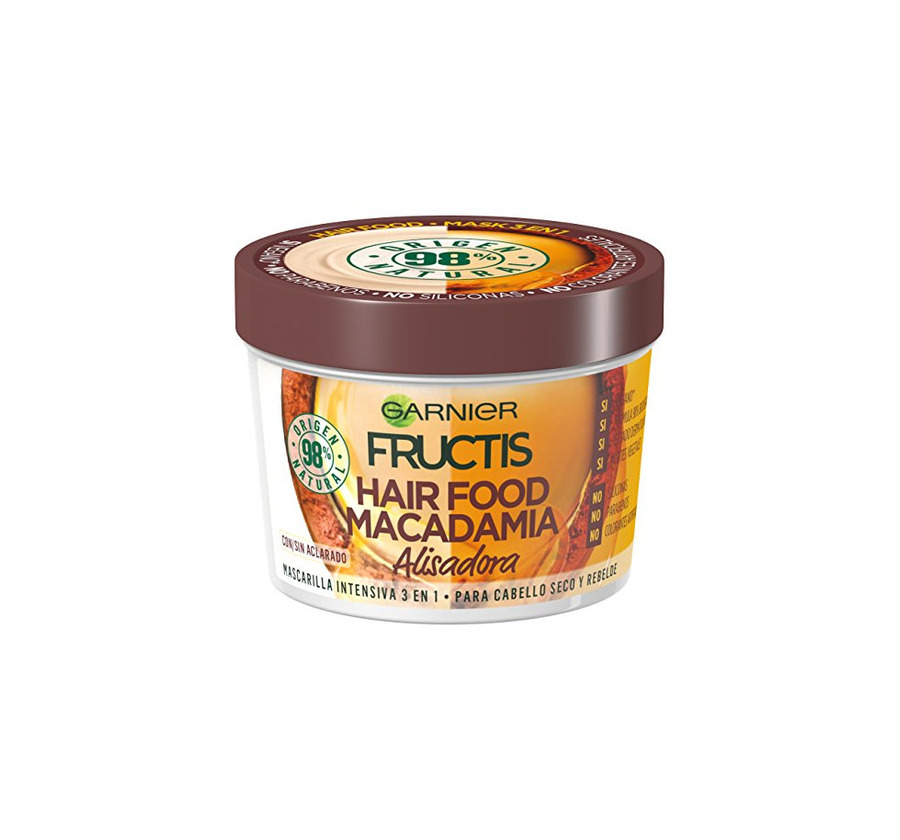 Belleza Garnier Fructis Hair Food Macadamia Mascarilla 3 en 1-390 ml