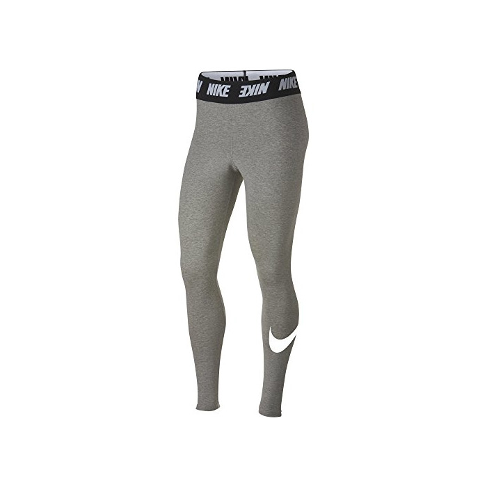 Moda Nike Sportsware Club HW Mallas, Mujer, Gris/Blanco