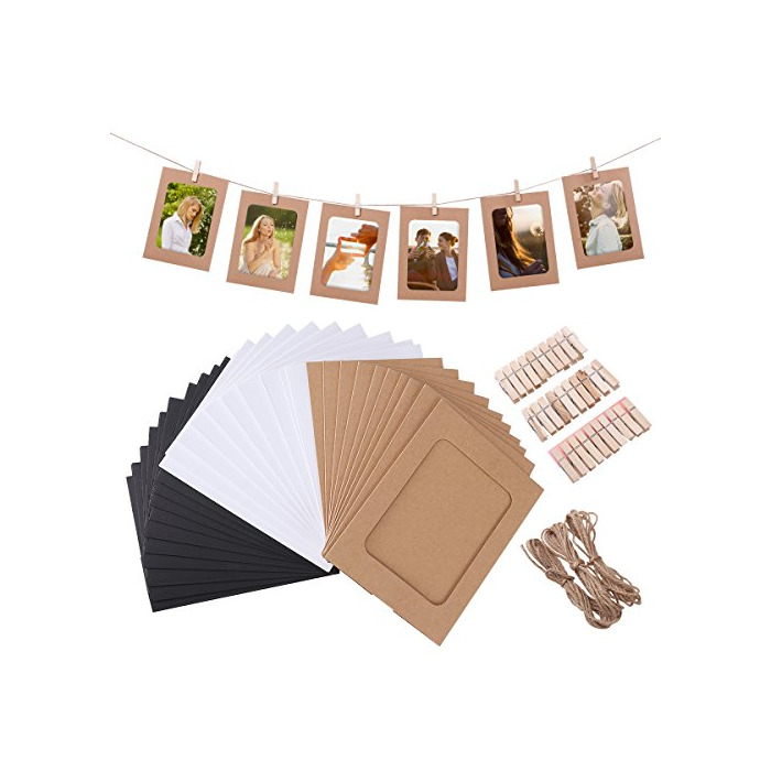 Producto VORCOOL 30pcs Marco de Foto de Papel Decoración de pared con Cuerda