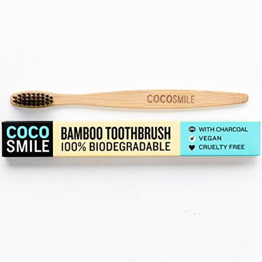 Cocosmile de bambú natural del cepillo de dientes - Soft de carbón