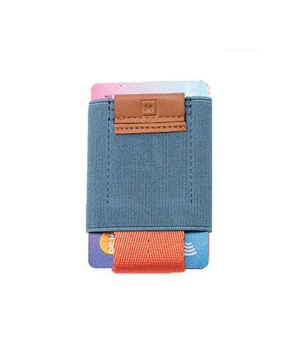 Producto Cartera Billetera Minimalista Azul y Naranja