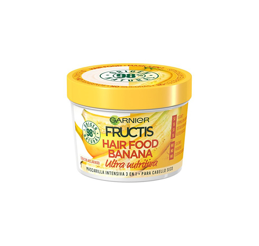 Belleza Garnier Fructis Hair Food Banana Mascarilla 3 en 1, 3 Recipientes de