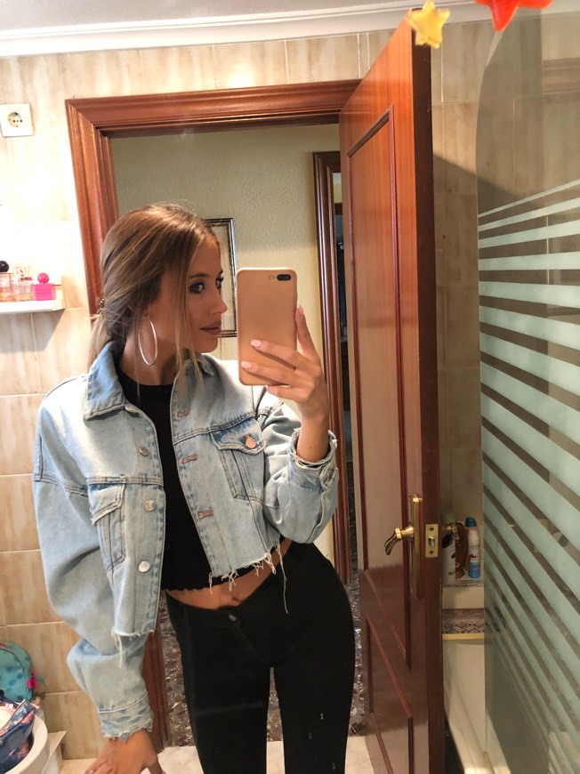 Social Cazadora denim cropped