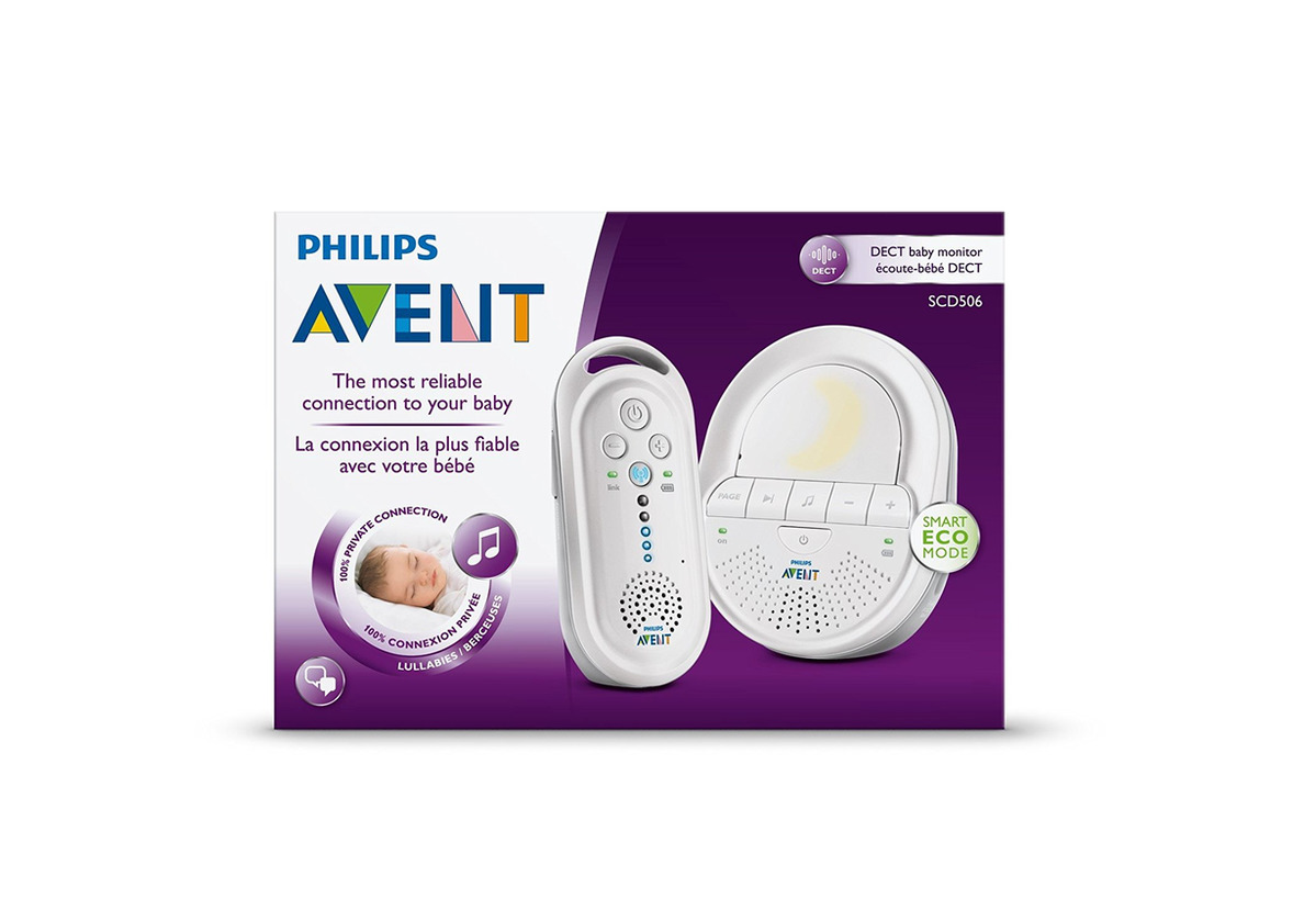 Products Philips AVENT Audio Monitors SCD506/01 DECT babyphone 120channels Color blanco vigila bebes