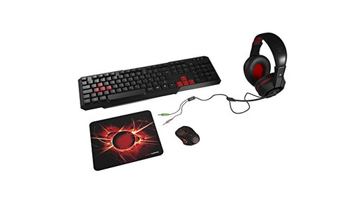 Mars Gaming MACP1 - Combo gaming de teclado, ratón, auriculares y alfombrilla