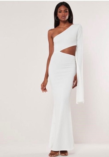 White One Shoulder Maxi Dress | Missguided