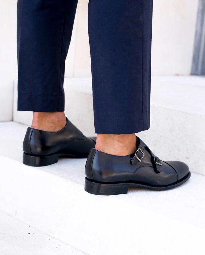 Fashion CAMBRIDGE - DOUBLE MONK LEATHER SHOES