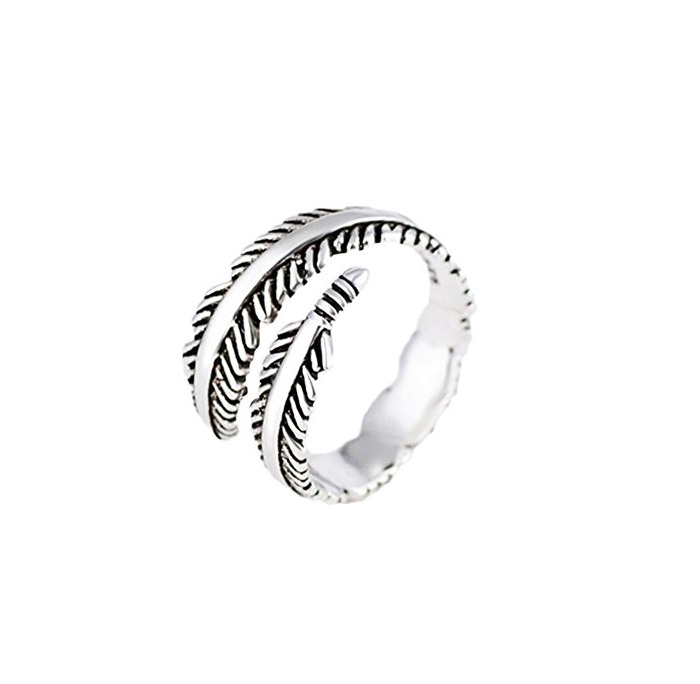 Productos Hosaire Anillos de Plata de Pluma Estilo de la Unisex de Apertura