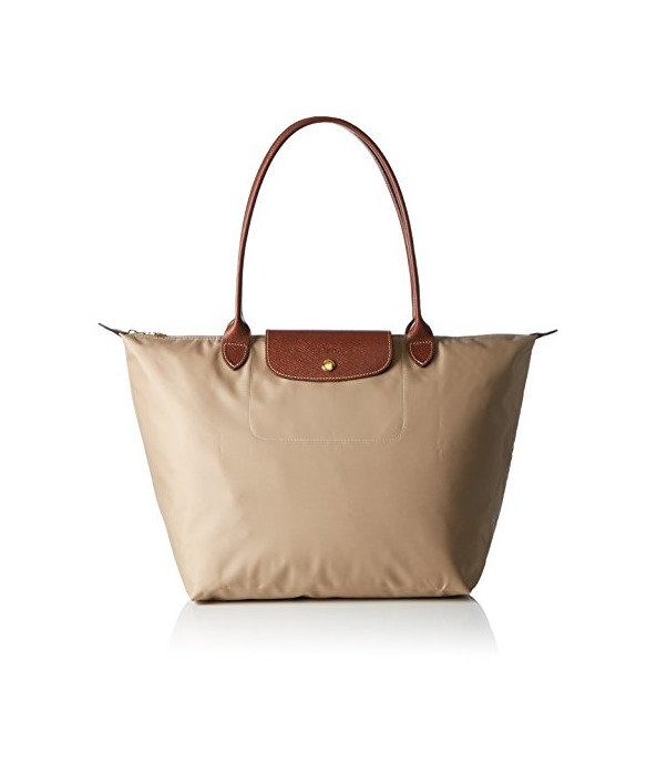 Fashion Longchamp - Bolsa de Sintético Mujer, color Beige, talla 19x30x31 cm