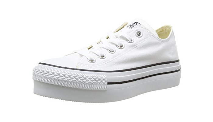 Social Converse A/S Ox Platform Canvas - Zapatos para mujer, Blanco