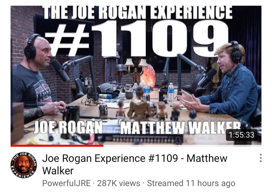Social Joe Rogan Experience #1109 - Matthew Walker - YouTube