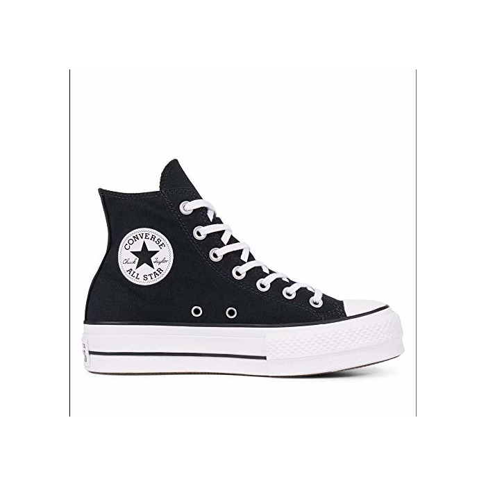 Fashion Converse Chuck Taylor CTAS Lift Hi, Zapatillas para Mujer, Negro