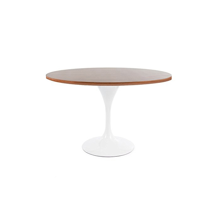 Social Eero Saarinen Mesa Circular Grande Tulip Nogal de Estilo