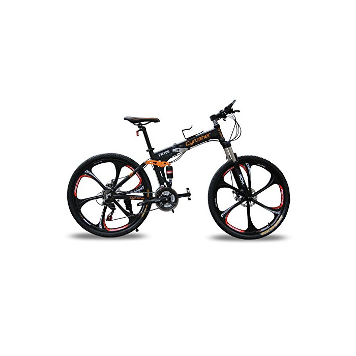 Cyrusher® New Updated Black FR100 Mountain Bike Folding Frame MTB Bike Dual