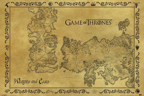 Elemento de la categoría hogar Game Of Thrones Poster con diseño Antique Map