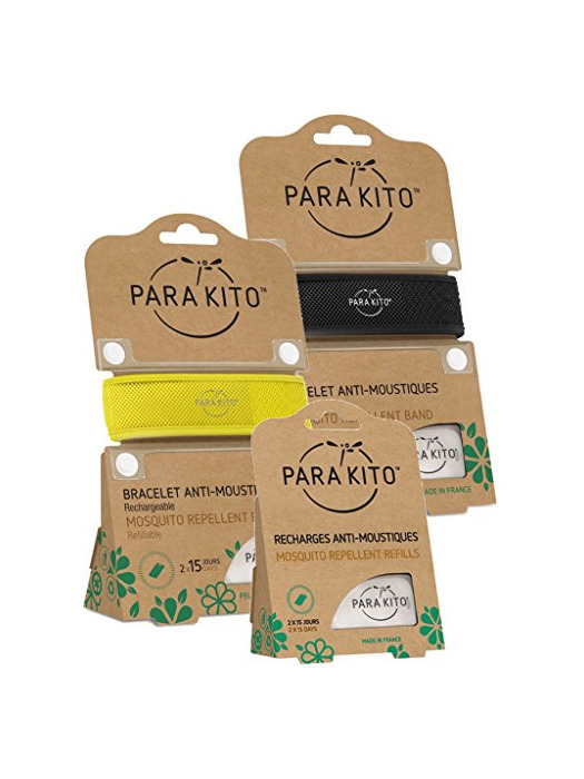 Parakito - PROTECCION NATURAL ANTIMOSQUITO - KIT 2 x Para'kito PULSERA (Negro