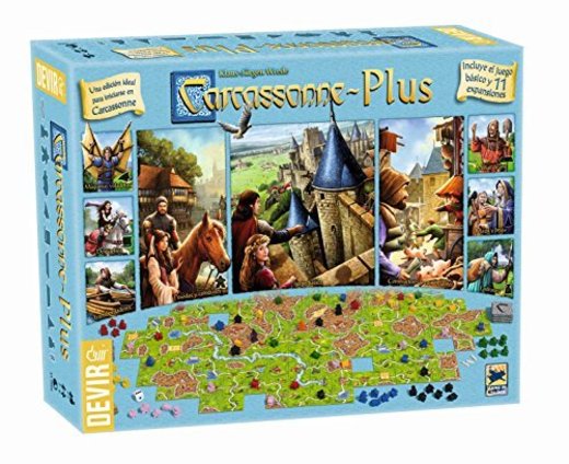 Devir Carcasonne - Plus, incluye el juego básico y 11 expansiones