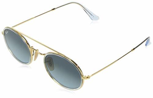 Fashion Ray-Ban Gafas de Sol OVAL DOUBLE BRIDGE RB 3847N GOLD/GREY SHADED unisex