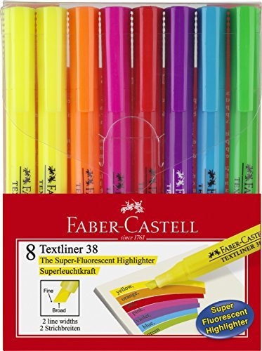 Faber-Castell 158131 - Blíster con 8 marcadores fluorescentes Textliner 38
