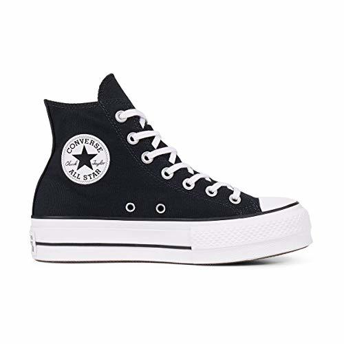 Social Converse Chuck Taylor CTAS Lift Hi, Zapatillas para Mujer, Negro