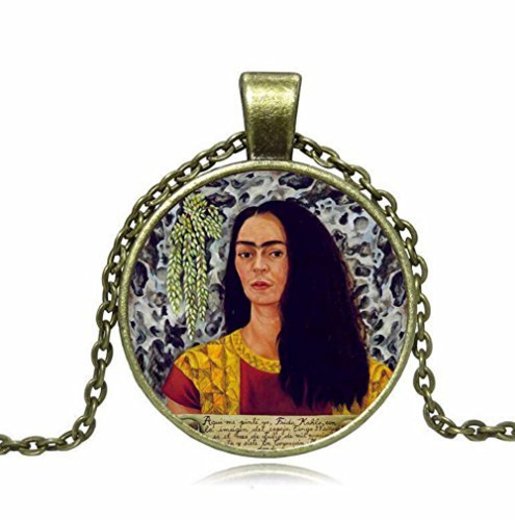 Gudeke Colgante de cristal Frida Kahlo Joyería del artista de las feministas