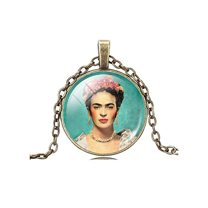 Moda Jiayiqi Mujeres Collar Cabujón De Cristal Frida Kahlo Colgante Collar Muchachas Novela