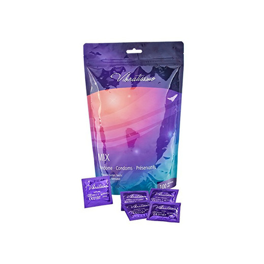 Paquete de 100 preservativos variados VIBRATISSIMO para una sensación auténtica