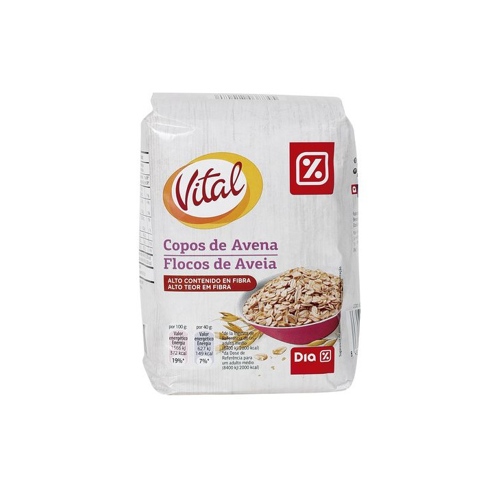 Social DIA VITAL copos de avena paquete 500 gr