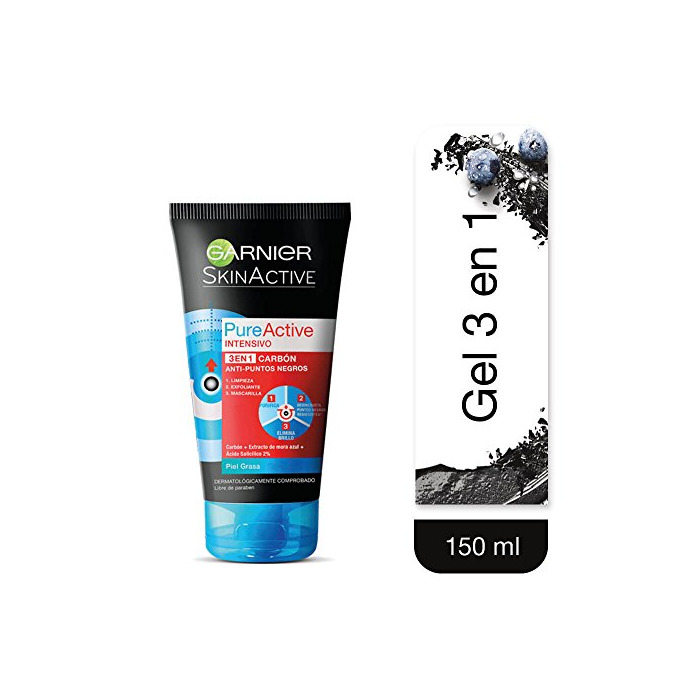 Beauty Garnier Pure Active, Limpiador y exfoliante facial