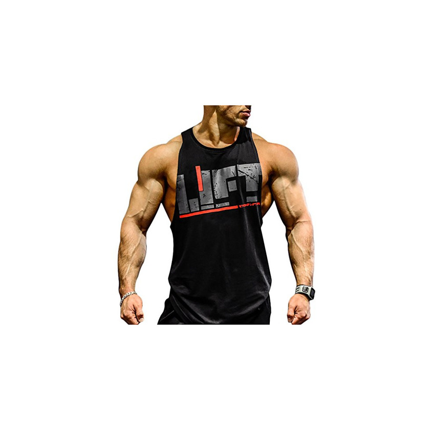 Befox Camisetas Elástica de Fitness sin Mangas Tank Top Gym para Hombre