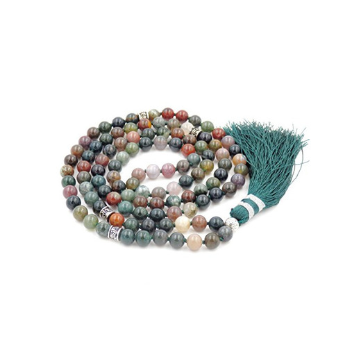 Gema Mala Beads collar/Pulsera, Buddist Mala collar/Pulsera, Anudado collar
