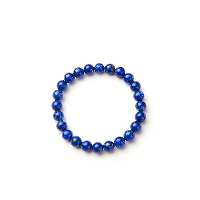 Fashion SUNNYCLUE Natural auténtica Lapis-lazuli piedras preciosas pulsera elástica cuentas redondas de 8