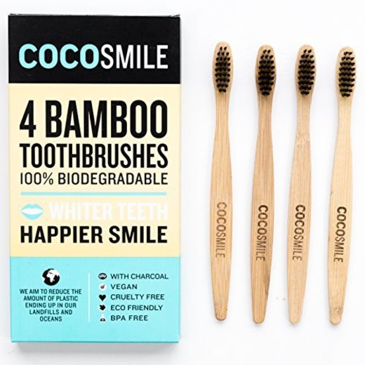 Cocosmile 100% Biodegradabile Spazzolino da denti Grande di bambù di legno per
