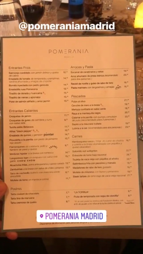 Restaurants Pomerania Madrid