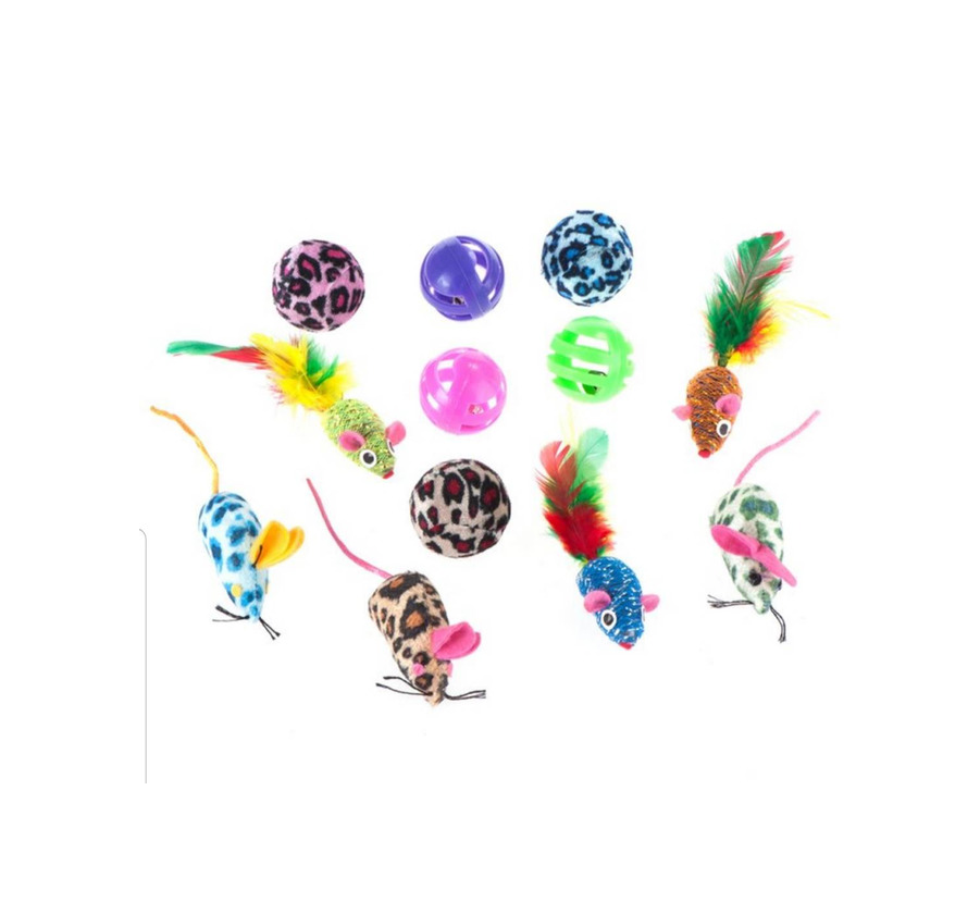 Social Set de juguetes con pelotas y ratones para gatos