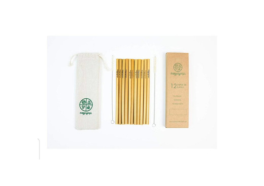 Pajitas de Bambú reutilizables pack de 12