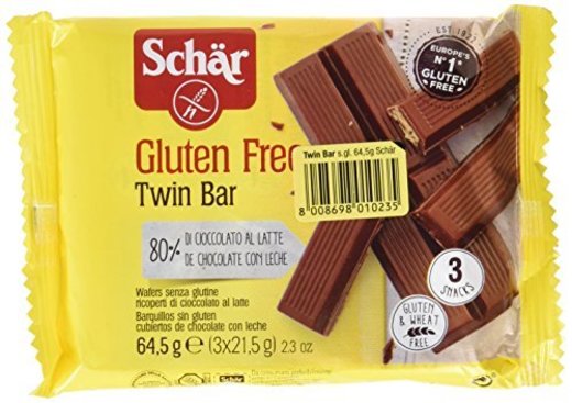 Dr. Schar 03430 - Twin Bar barritas chocolate, paquete de 3 x