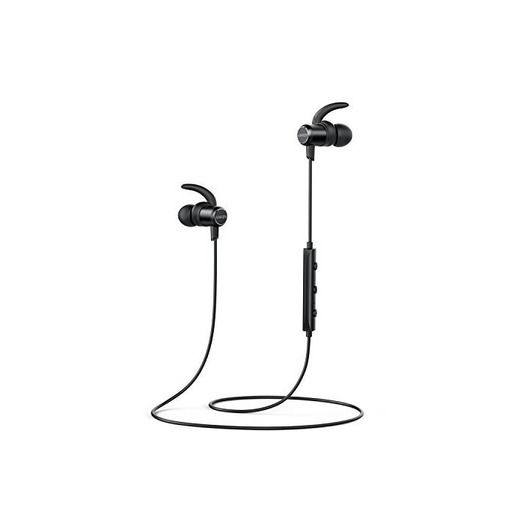 Auriculares Bluetooth, Anker SoundBuds estéreo inalámbrica Bluetooth auriculares, Bluetooth 4.1 magnético con funda delgada y ligera, resistente al agua deporte auriculares con micrófono, funciona con iPhone, iPad, Samsung, Nexus, HTC, Echo