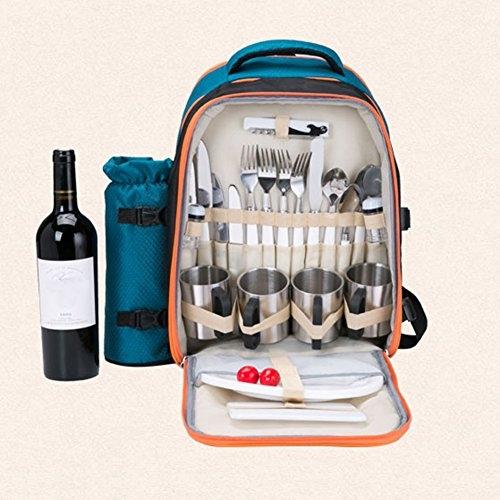 Product Viaje personas Picnic fresh-keeping bolsa no incluida vajilla al aire libre viaje Oxford clothmaterials lujo Full Set de equipamiento para exteriores vino de hielo bolsa de aislamiento cesta de Picnic barbacoa de vajilla para cuatro personas bolsa para el