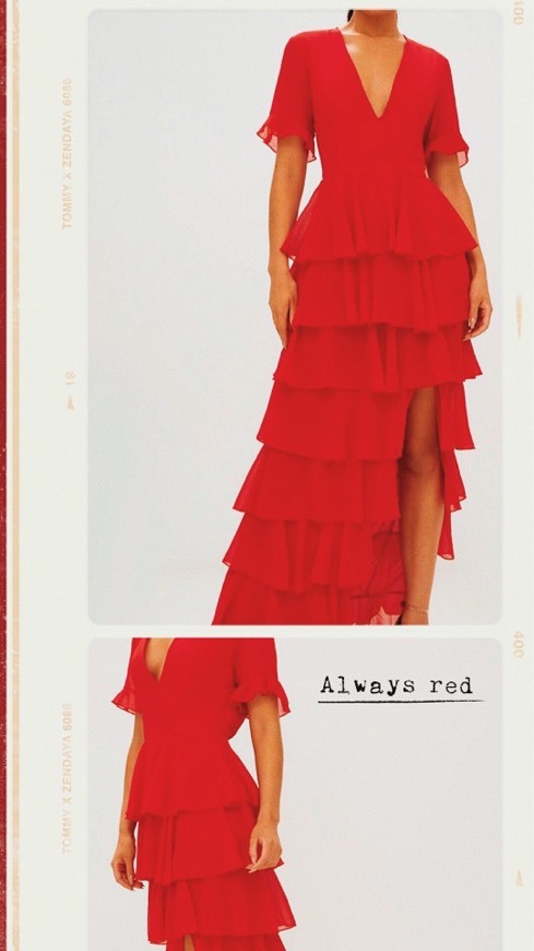 Product Vestido volantes rojo