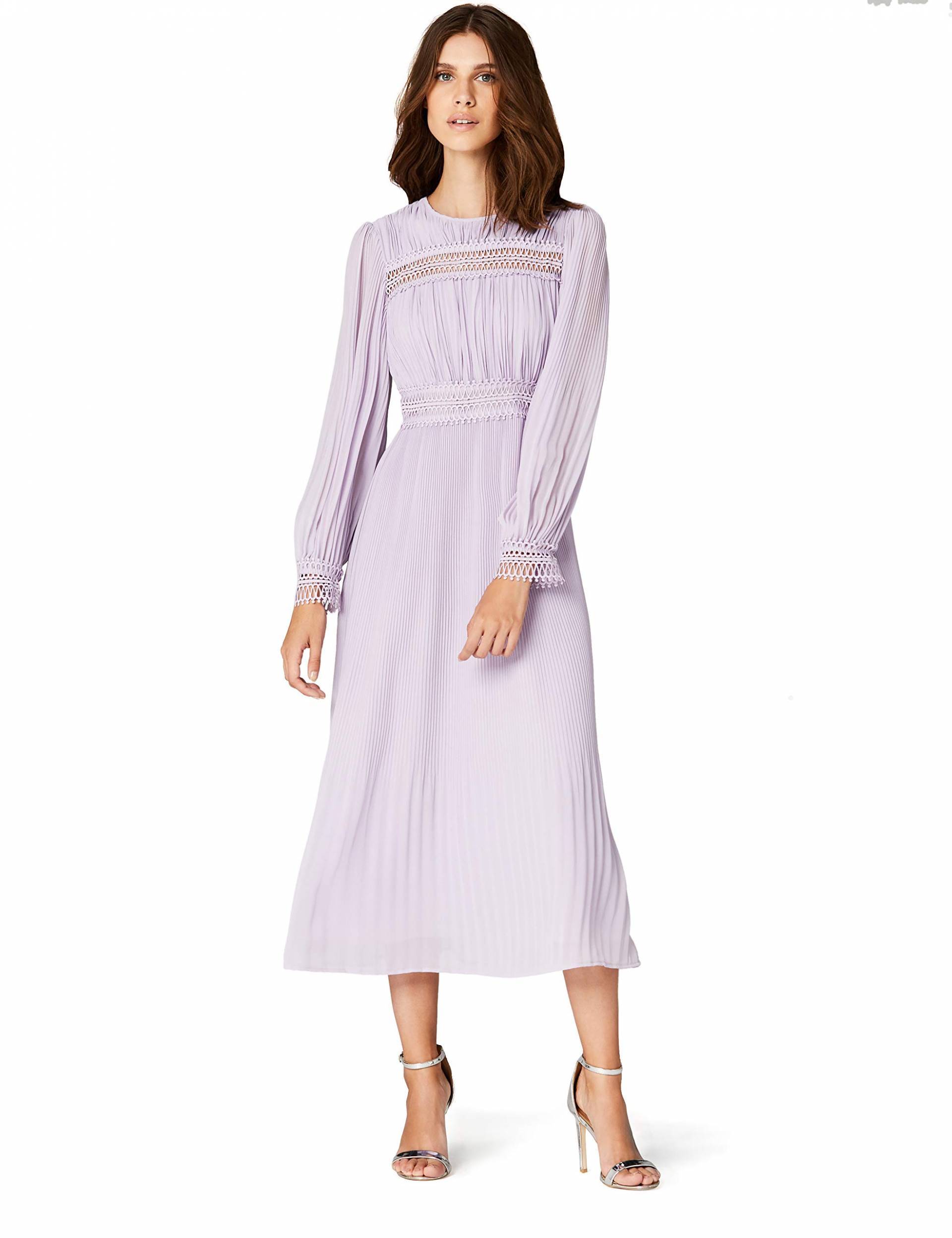 Fashion Vestido de mujer thruth and fable plisado midi gasa