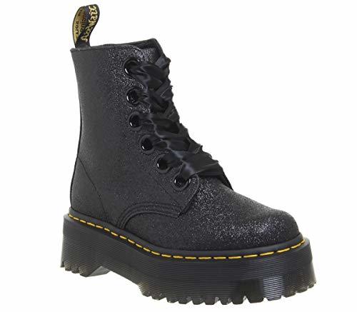 Fashion Dr Martens Mujeres Molly Brillo Arranque con Encaje Black Glitter UK6.5 EU40