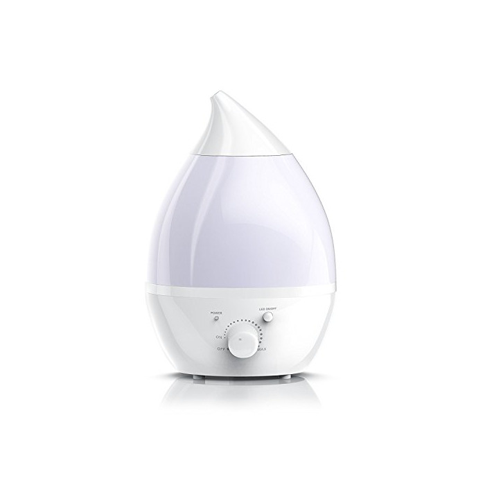 Beauty Pritech 1.3L Humidificador Ultrasónico Ionizador/ Difusor de Aroma de Forma Lágrima/ LED