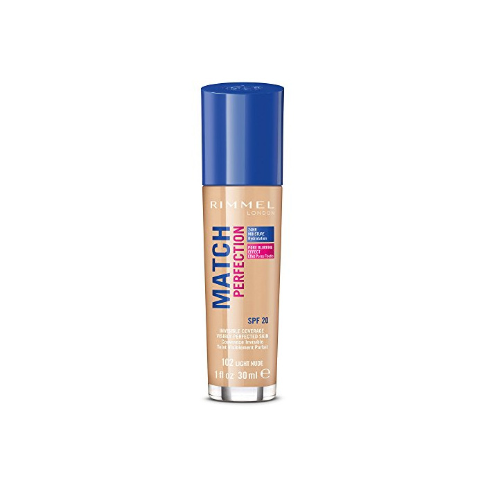 Belleza Rimmel London Match Perfection Foundation Base de Maquillaje Tono 102 Light Nude