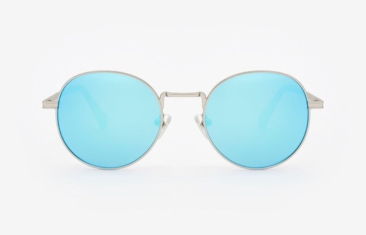 Gafas de sol redondas Hawkers® Silver Clear Blue Moma