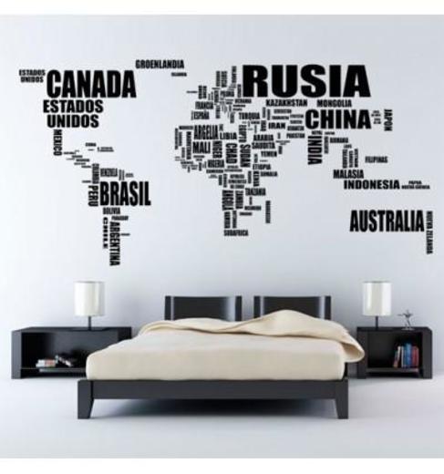 Vinilo decorativo Mapa Mundi para pared