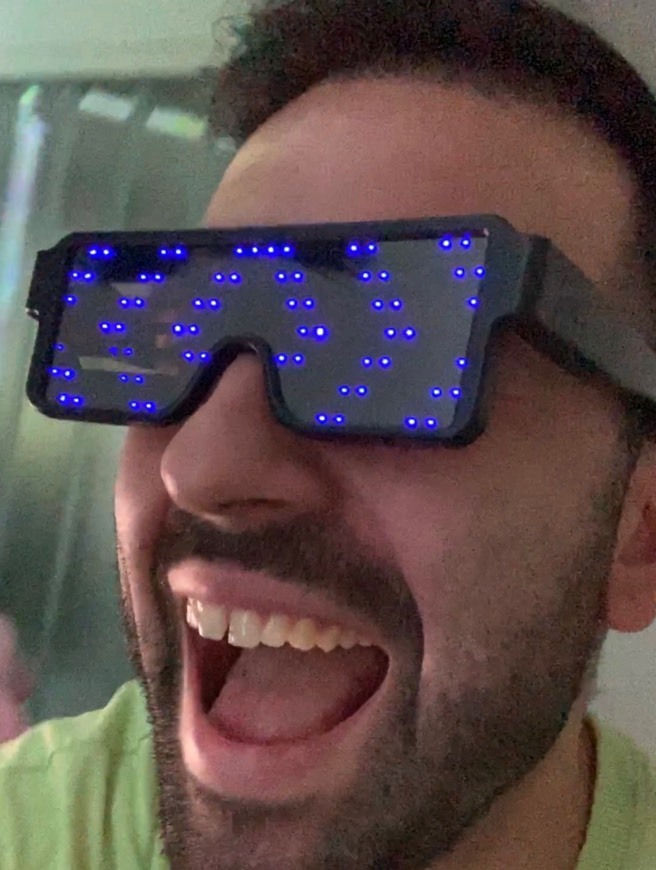 KOBWA Gafas de Luminosas LED Neon Iluminar Gafas con 8 Modos para