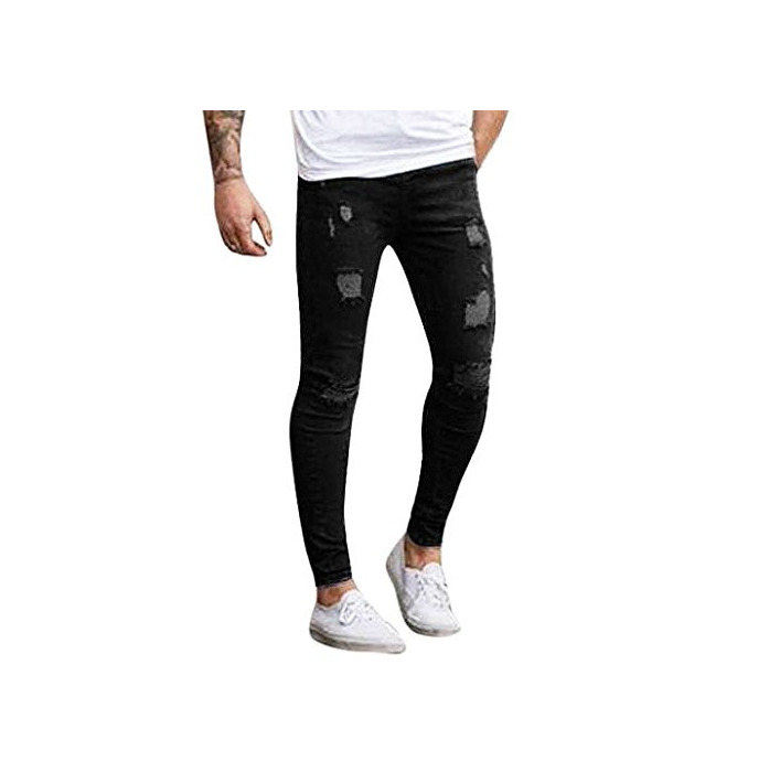 Social pantalones rotos largos vaqueros Sannysis hombres vaqueros pantalones hippie harem pantalones de