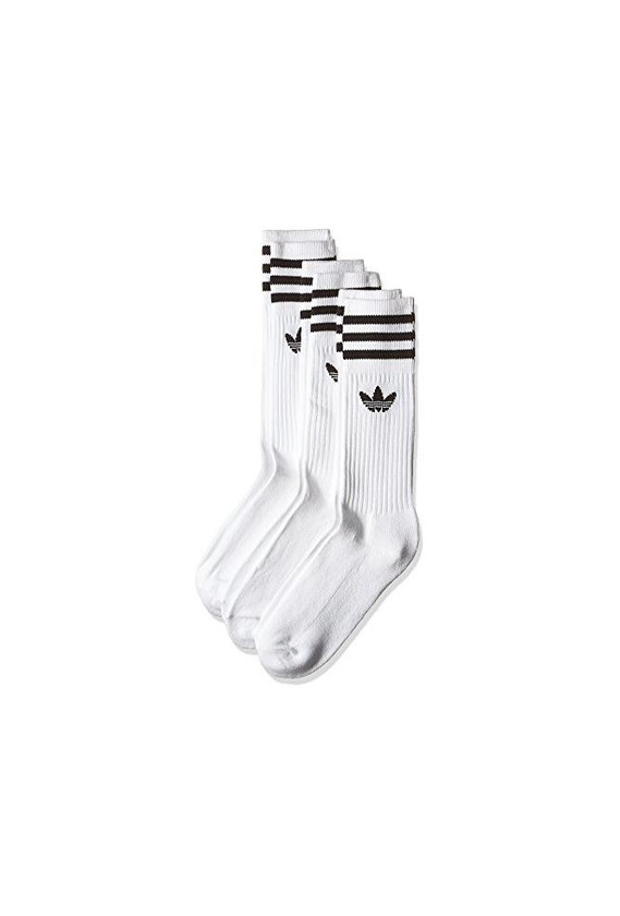 Fitness adidas Solid Crew Calcetines, Hombre, Blanco/Negro